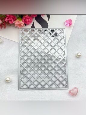 💜 Grid-Patterned Rectangular Metal Die Cut